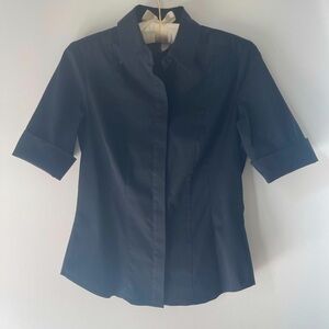 White House Black Market Black Short Sleeve Woman’s Shirt Size: Size: 0 (US)